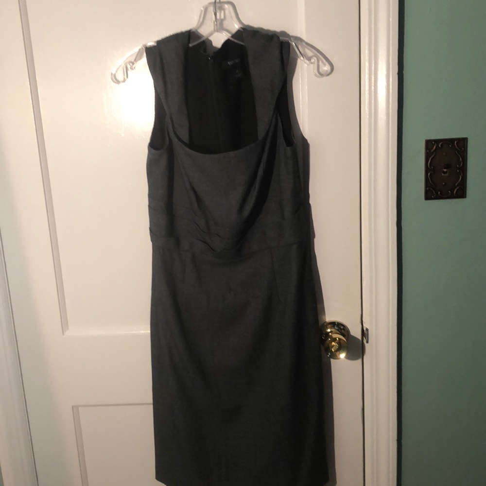 Grey White House Black Market Dress